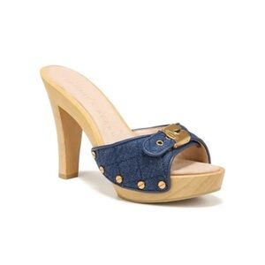 Veronica Beard x Dr Scholl's Lolli Denim Platform Sandal - size 7